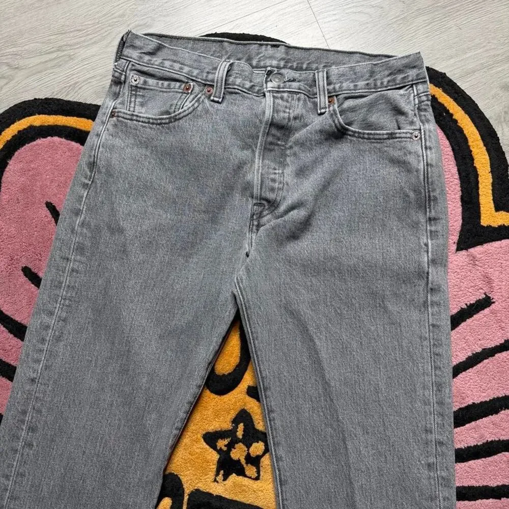 Levi’s 501 Straight Leg Button Fly Denim Jeans Size 29x32 (30x30.5) Grey Men's